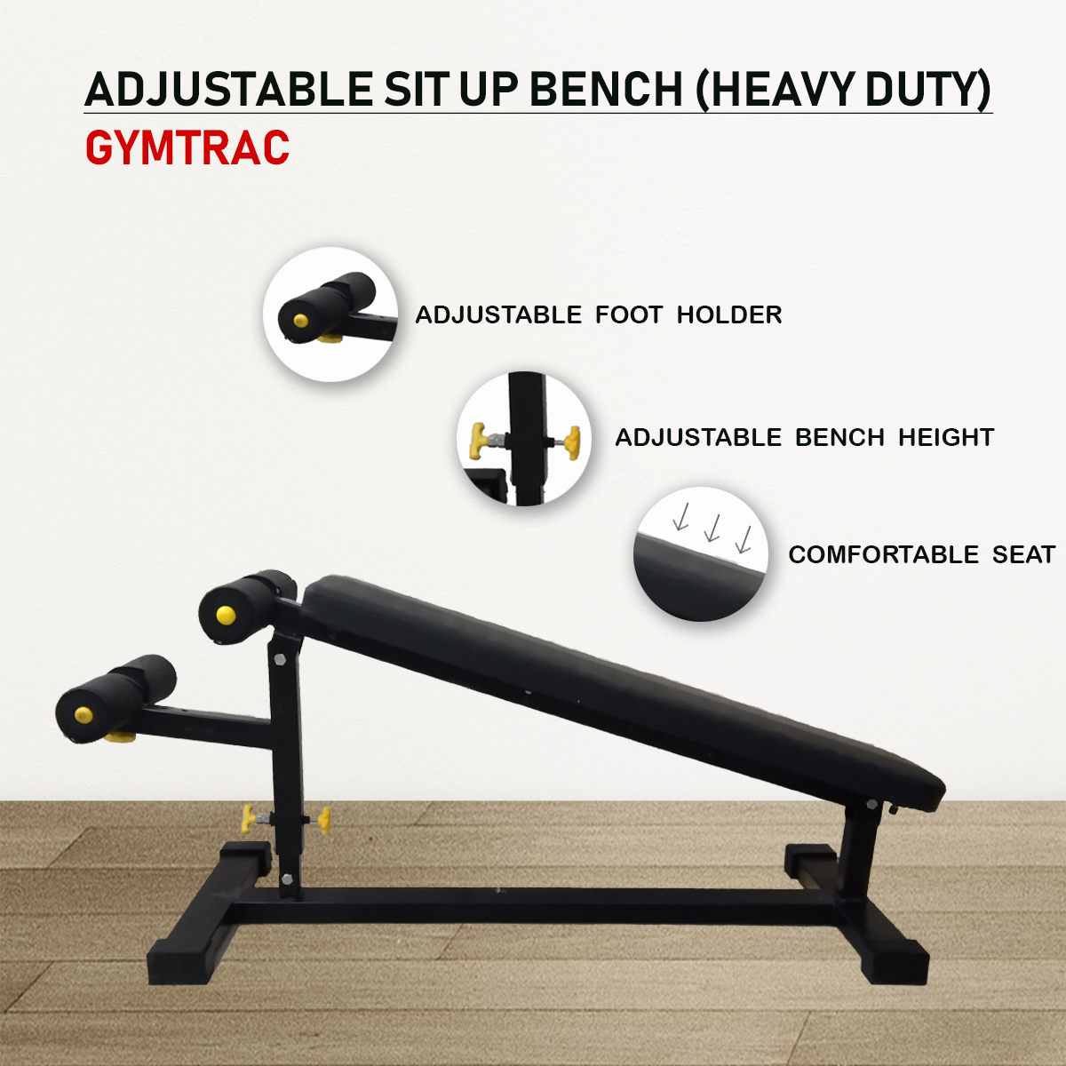 ADJUSTABLE SIT UP BENCH (HEAVY DUTY)