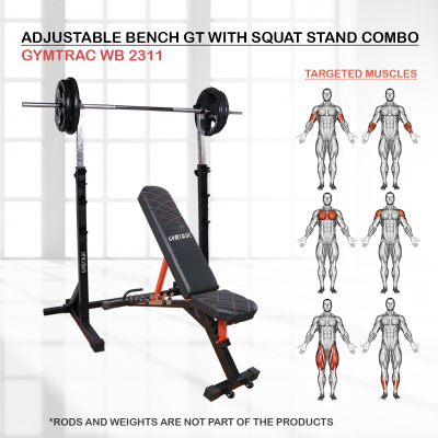 GYMTRAC WB 2311 ADJUSTABLE BENCH GT WITH SQUAT STAND COMBO