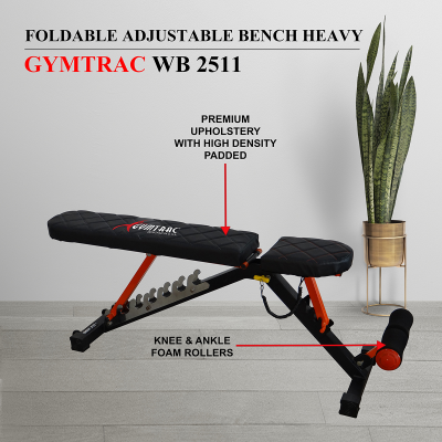 GYMTRAC WB 2511 FOLDABLE ADJUSTABLE BENCH HEAVY
