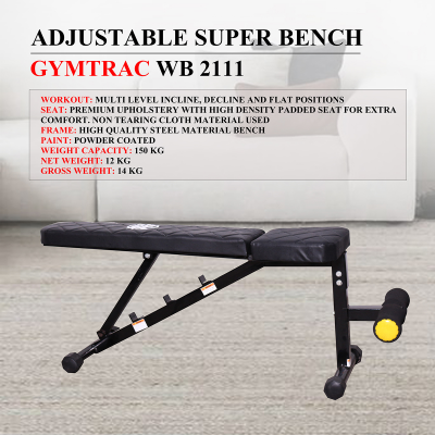 GYMTRAC WB 2111 ADJUSTABLE SUPER BENCH