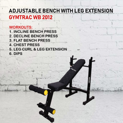 GYMTRAC WB 2012 ADJUSTABLE BENCH WITH LEG EXTENSION 6 IN 1