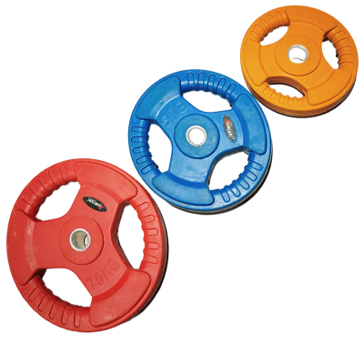 GYMTRAC COLOURED RUBBER COATED PLATES 31MM HOLE