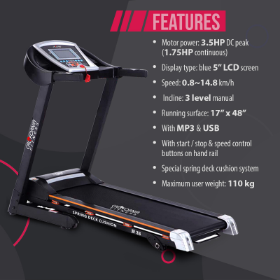 CALIFORNIA FITNESS JF 33 MOTORISED TREADMILL