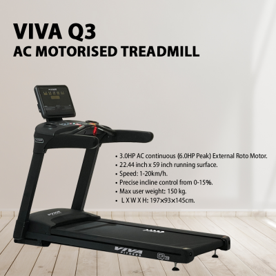 VIVA FITNESS Q3 LIGHT COMMERCIAL AC MOTORISED TREADMILL