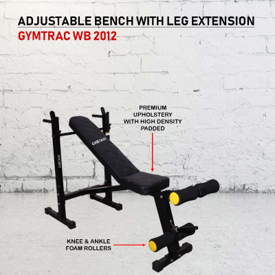GYMTRAC WB 2012 ADJUSTABLE BENCH WITH LEG EXTENSION 6 IN 1