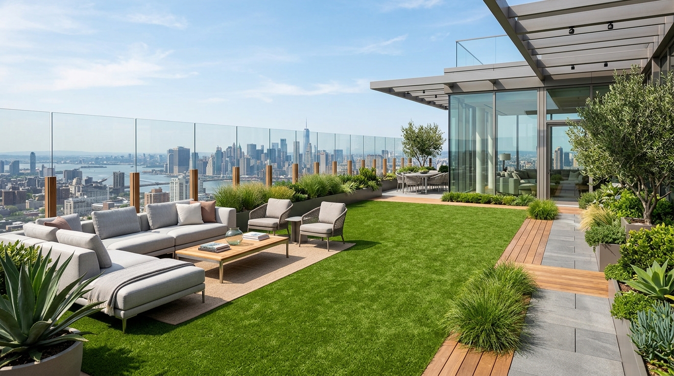 Landscapes & Rooftops Flooring - All Weather Artificial Grass & PP Tiles